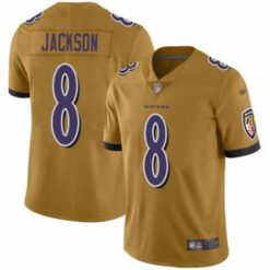 Baltimore Ravens Lamar Jackson Gold Inverted Limited Jersey