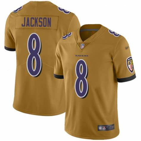 Baltimore Ravens Lamar Jackson Gold Inverted Limited Jersey Baltimore Ravens Lamar Jackson Gold Inverted Limited Jersey