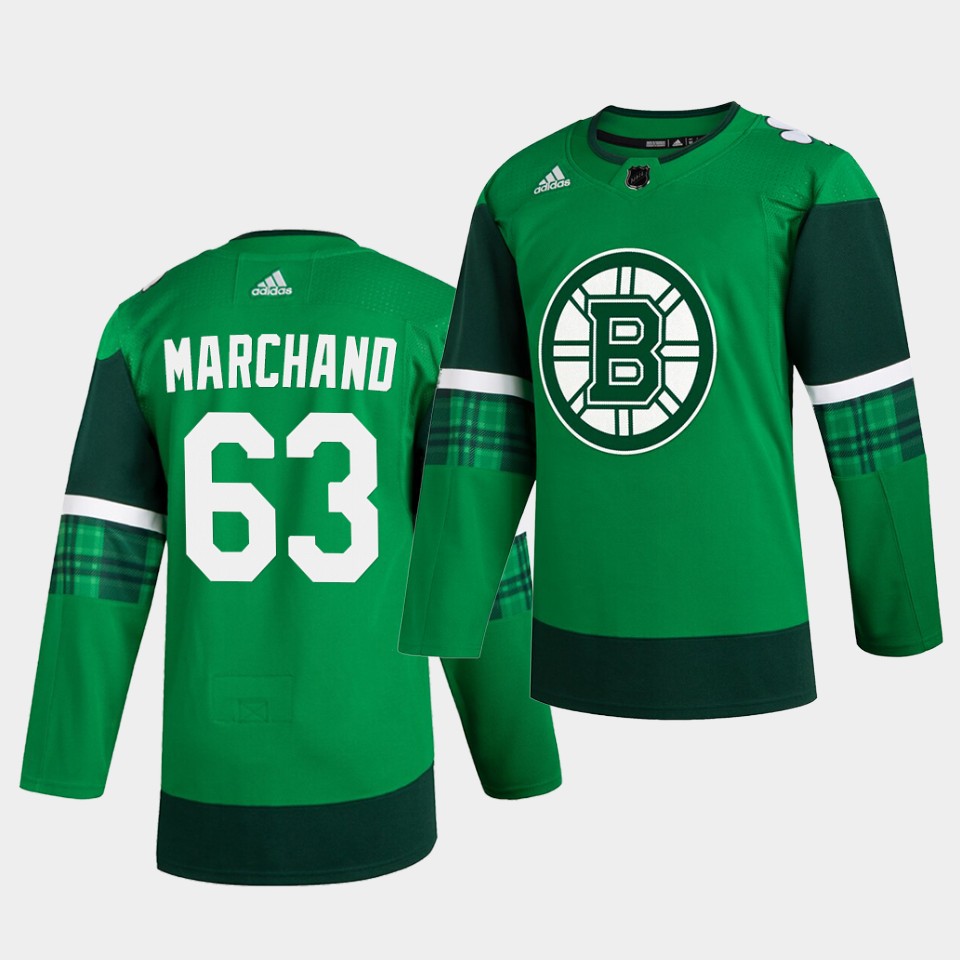 Boston Bruins Brad Marchand 2020 St. Patrick's Day Authentic Player Green Jersey Boston Bruins Brad Marchand 2020 St. Patrick's Day Authentic Player Green Jersey