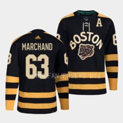 Boston Bruins Brad Marchand 2023 Winter Classic Black Primegreen Jersey
