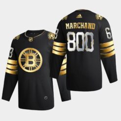 Boston Bruins Brad Marchand 800 Career Games  Golden LimitedJersey