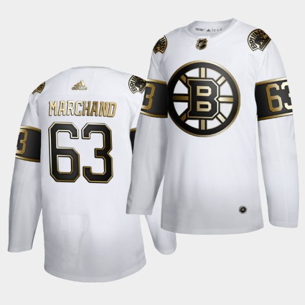 Boston Bruins Brad Marchand Golden Edition White Limited Jersey Boston Bruins Brad Marchand Golden Edition White Limited Jersey