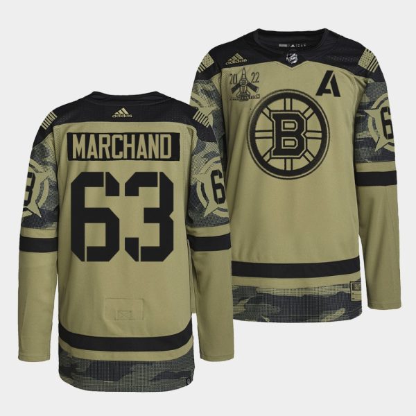 Boston Bruins Brad Marchand Primegreen Authentic Camo 2022 Military Appreciation Night Jersey Boston Bruins Brad Marchand Primegreen Authentic Camo 2022 Military Appreciation Night Jersey