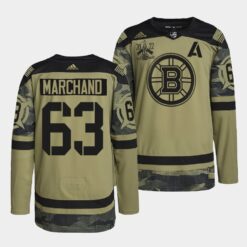 Boston Bruins Brad Marchand Primegreen Authentic Camo 2022 Military Appreciation Night Jersey