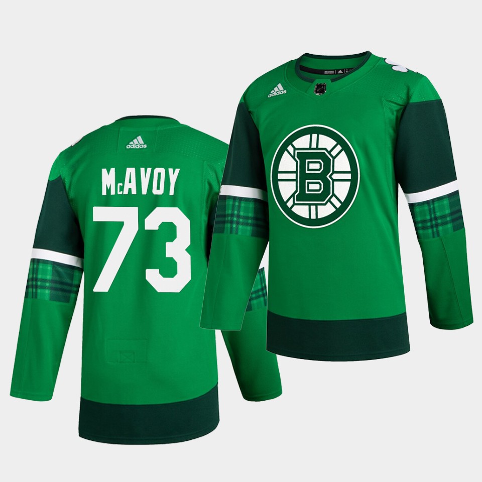 Boston Bruins Charlie McAvoy 2020 St. Patrick's Day Authentic Player Green Jersey Boston Bruins Charlie McAvoy 2020 St. Patrick's Day Authentic Player Green Jersey