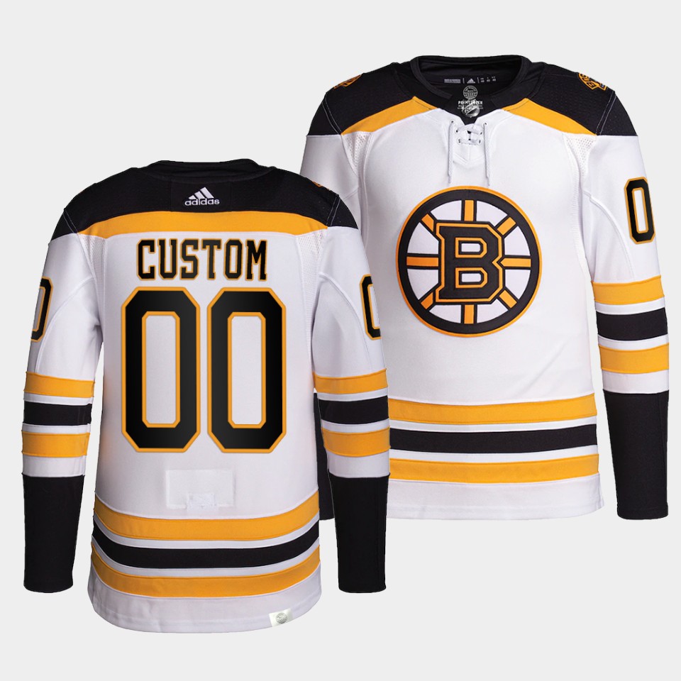 Boston Bruins Custom Away White Jersey Boston Bruins Custom Away White Jersey