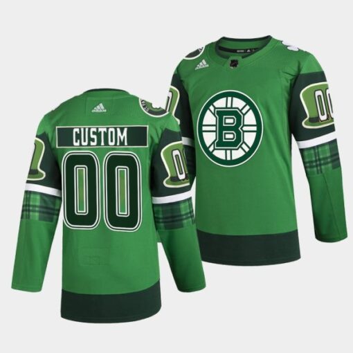Boston Bruins Custom St Patricks Day Green Jersey