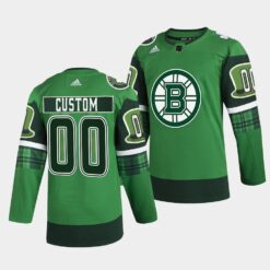 Boston Bruins Custom St Patricks Day Green Jersey