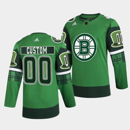 Boston Bruins Custom St Patricks Day Green Jersey