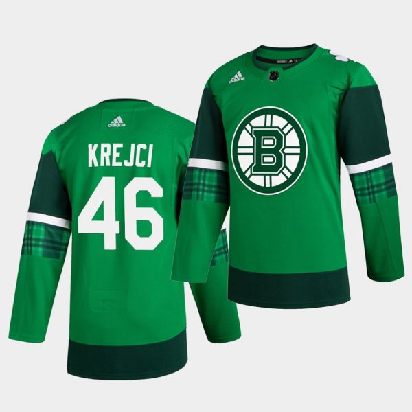 Boston Bruins David Krejci 2020 St. Patrick's Day Player Green Jersey Boston Bruins David Krejci 2020 St. Patrick's Day Player Green Jersey
