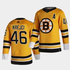 Boston Bruins David Krejci 2021 Reverse Retro Gold Authentic Jersey