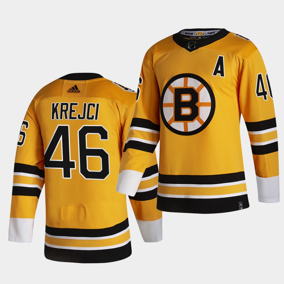 Boston Bruins David Krejci 2021 Reverse Retro Gold Authentic Jersey Boston Bruins David Krejci 2021 Reverse Retro Gold Authentic Jersey