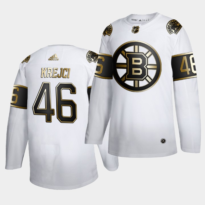 Boston Bruins David Krejci Golden Edition White Limited Jersey Boston Bruins David Krejci Golden Edition White Limited Jersey