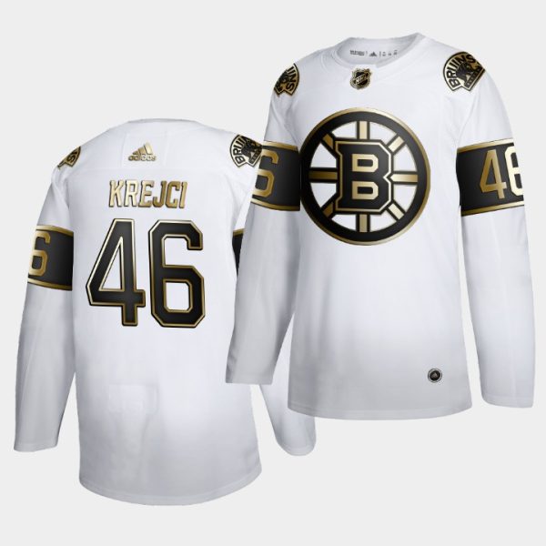 Boston Bruins David Krejci Golden Edition White Limited Jersey Boston Bruins David Krejci Golden Edition White Limited Jersey
