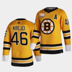Boston Bruins David Krejci Outdoors Sunday Lake Tahoe Retro Gold Jersey