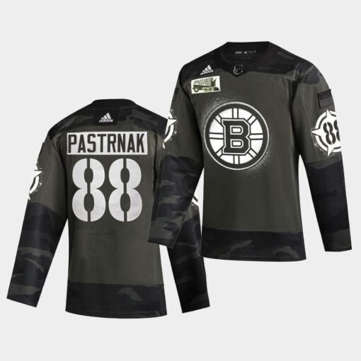 Boston Bruins David Pastrnak 2021 Military Night Camo Limited Jersey
