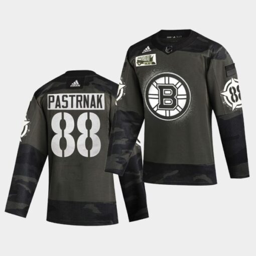 Boston Bruins David Pastrnak 2021 Military Night Camo Limited Jersey