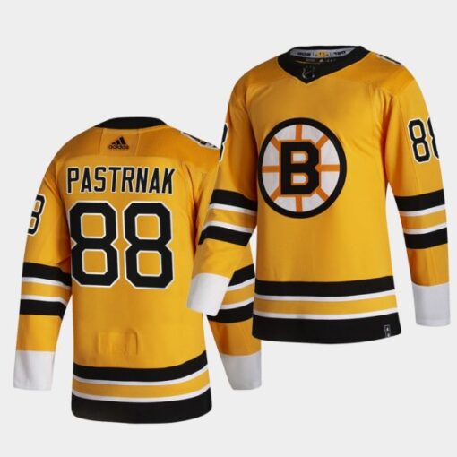 Boston Bruins David Pastrnak 2021 Reverse Retro Gold Authentic Jersey