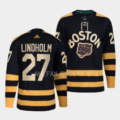 Boston Bruins Hampus Lindholm 2023 Winter Classic Black Primegreen Jersey