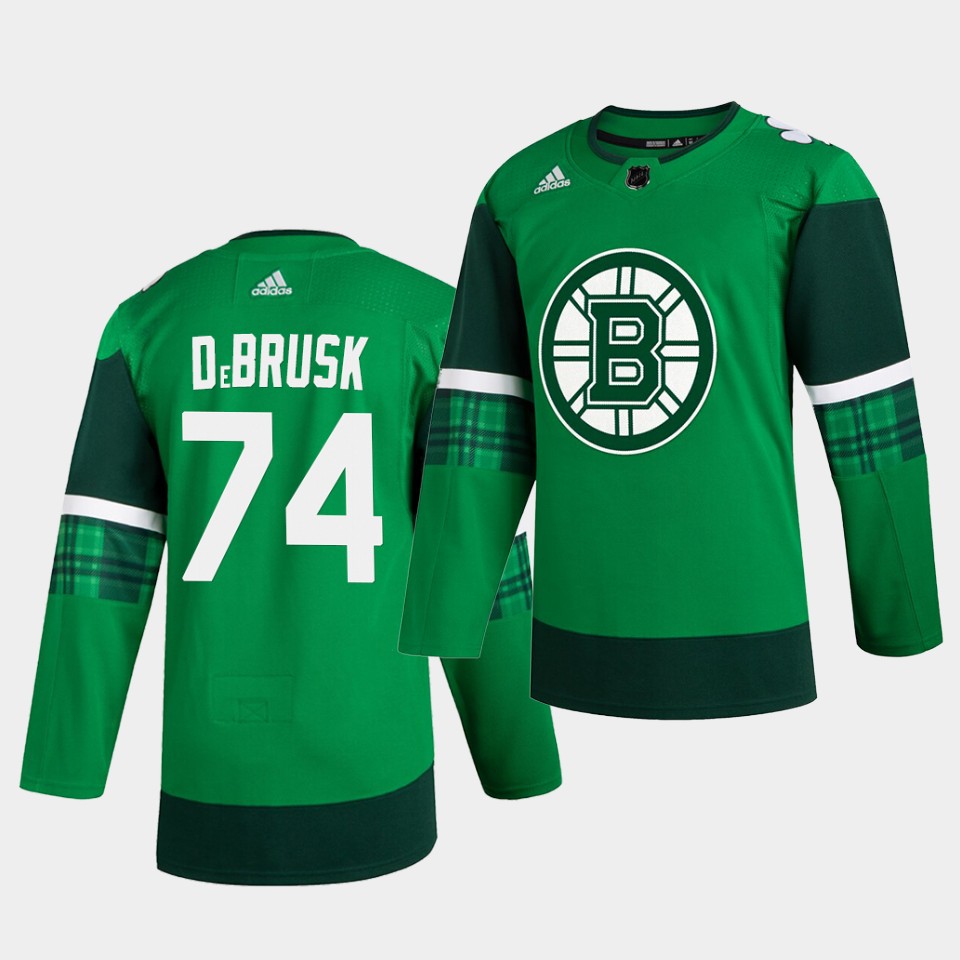 Boston Bruins Jake DeBrusk 2020 St. Patrick's Day Player Green Jersey Boston Bruins Jake DeBrusk 2020 St. Patrick's Day Player Green Jersey