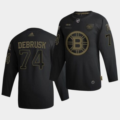 Boston Bruins Jake Debrusk 2020 Veterans Day Black Jersey