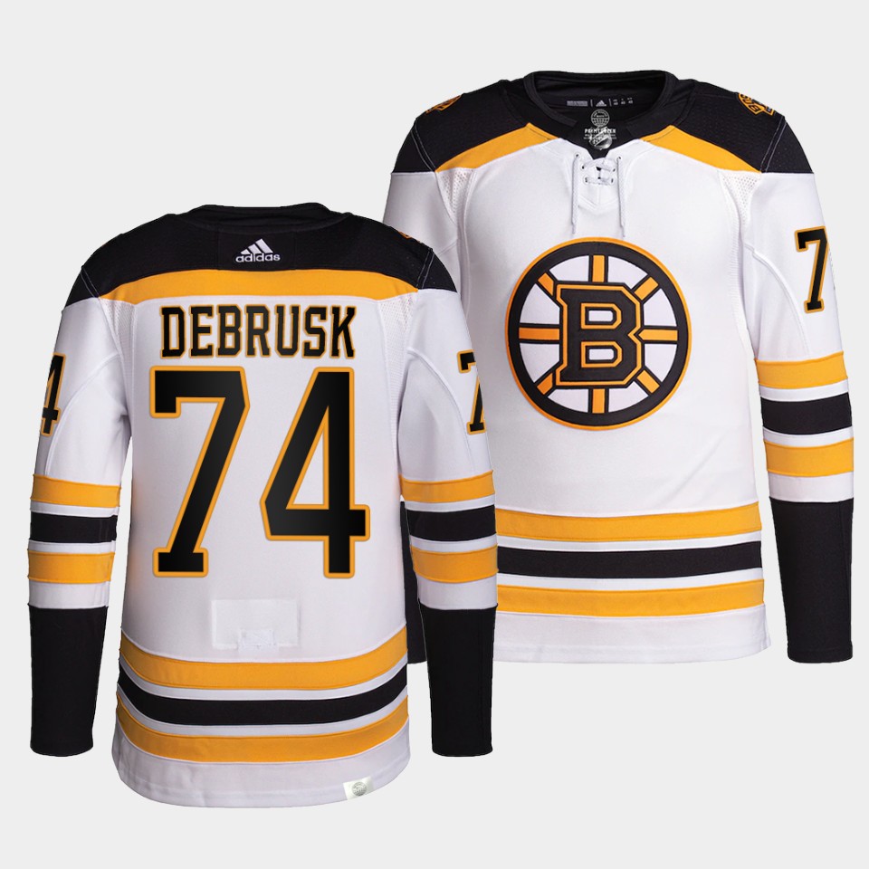 Boston Bruins Jake DeBrusk Away White Jersey Boston Bruins Jake DeBrusk Away White Jersey
