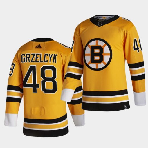 Boston Bruins Matt Grzelcyk 2021 Reverse Retro Gold Authentic Jersey