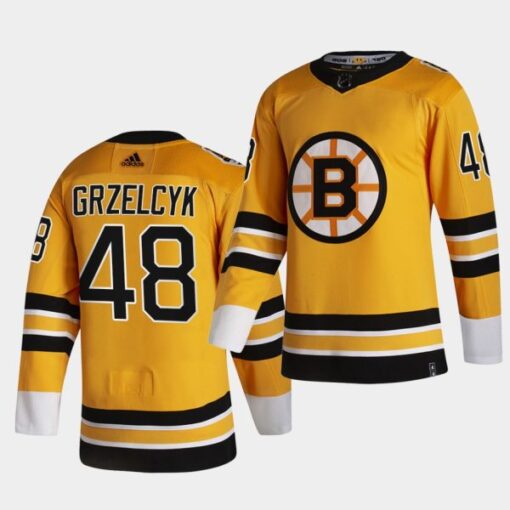 Boston Bruins Matt Grzelcyk 2021 Reverse Retro Gold Authentic Jersey