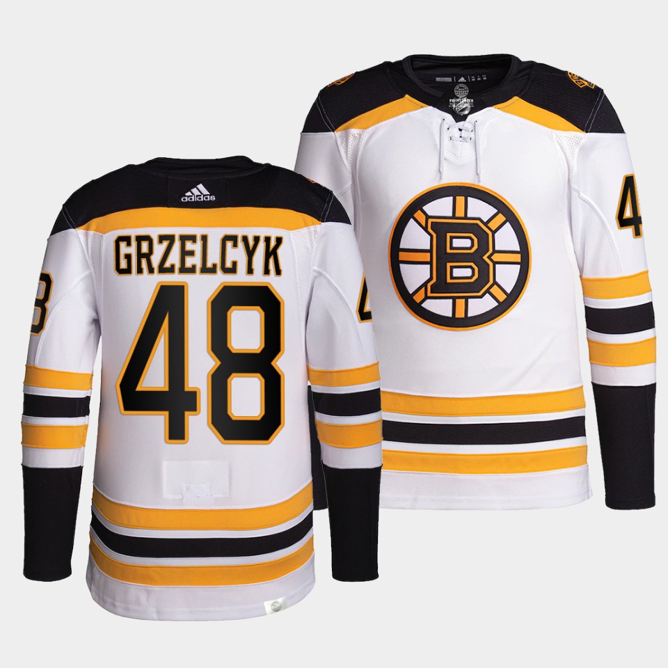 Boston Bruins Matt Grzelcyk Away White Jersey Boston Bruins Matt Grzelcyk Away White Jersey
