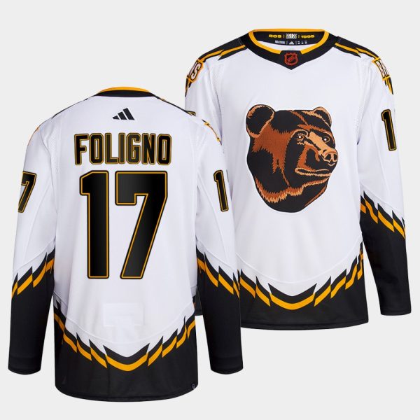 Boston Bruins Nick Foligno 2022 Reverse Retro 2.0 White Primegreen Jersey Boston Bruins Nick Foligno 2022 Reverse Retro 2.0 White Primegreen Jersey