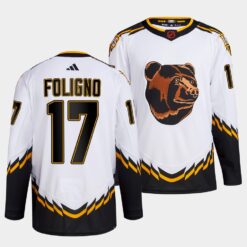 Boston Bruins Nick Foligno 2022 Reverse Retro 2.0 White Primegreen Jersey