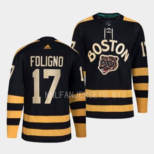 Boston Bruins Nick Foligno 2023 Winter Classic Black Primegreen Jersey