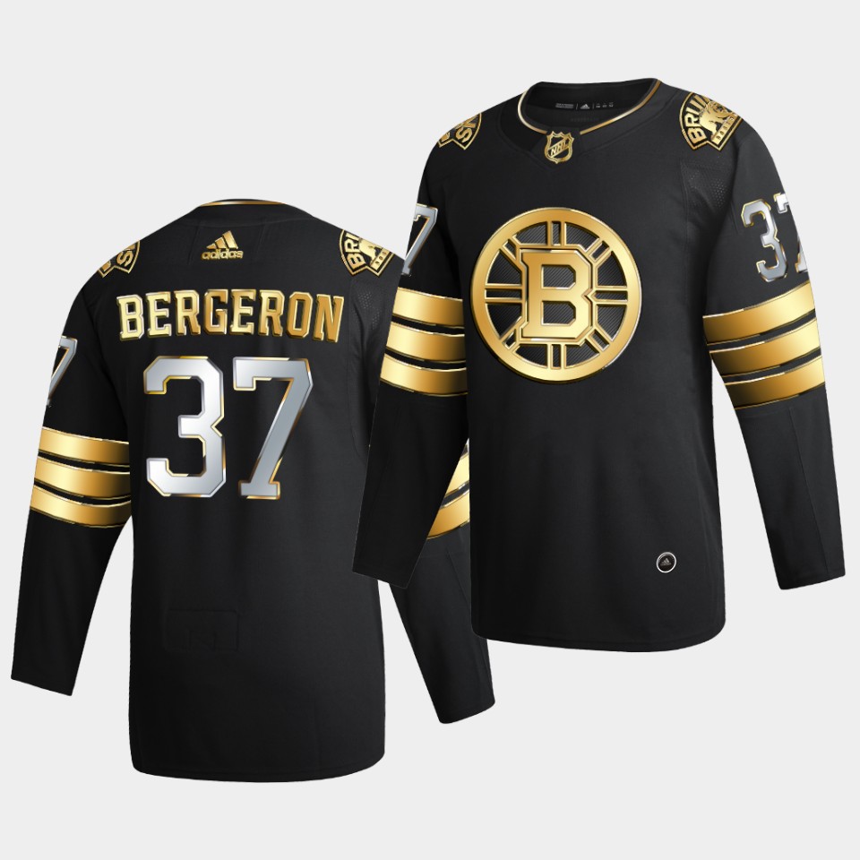 Boston Bruins Patrice Bergeron 2020-21 Golden Edition Limited Authentic Black Jersey Boston Bruins Patrice Bergeron 2020-21 Golden Edition Limited Authentic Black Jersey