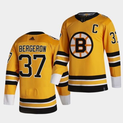 Boston Bruins Patrice Bergeron 2021 Reverse Retro Special Edition Black Jersey