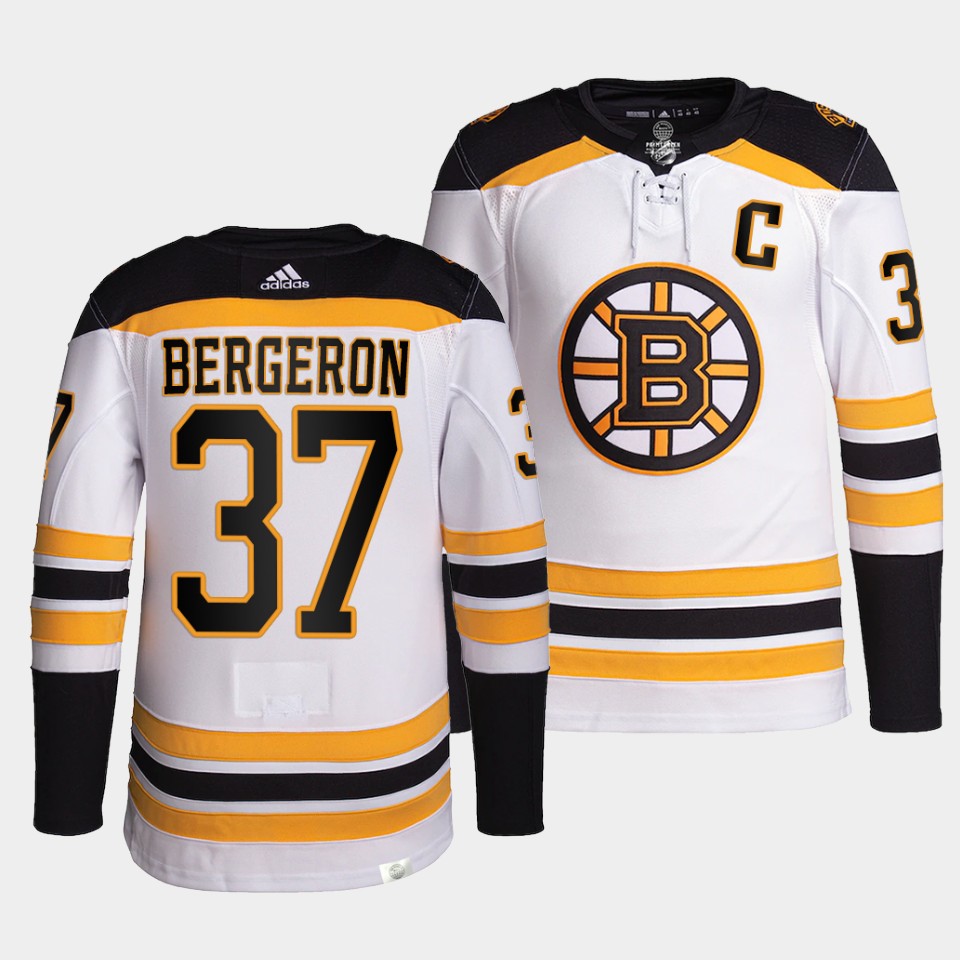 Boston Bruins Patrice Bergeron Away White Jersey Boston Bruins Patrice Bergeron Away White Jersey