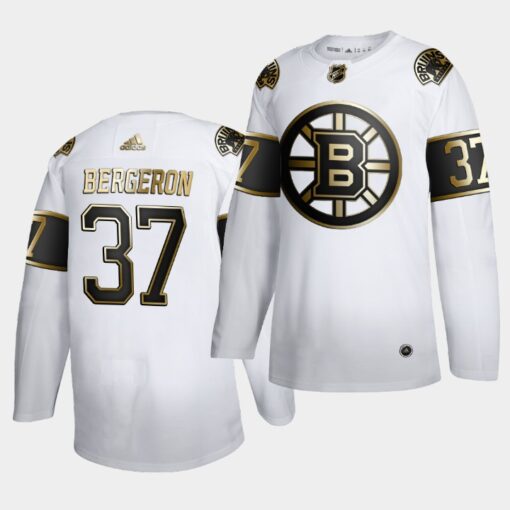 Boston Bruins Patrice Bergeron Golden Edition White Limited Jersey
