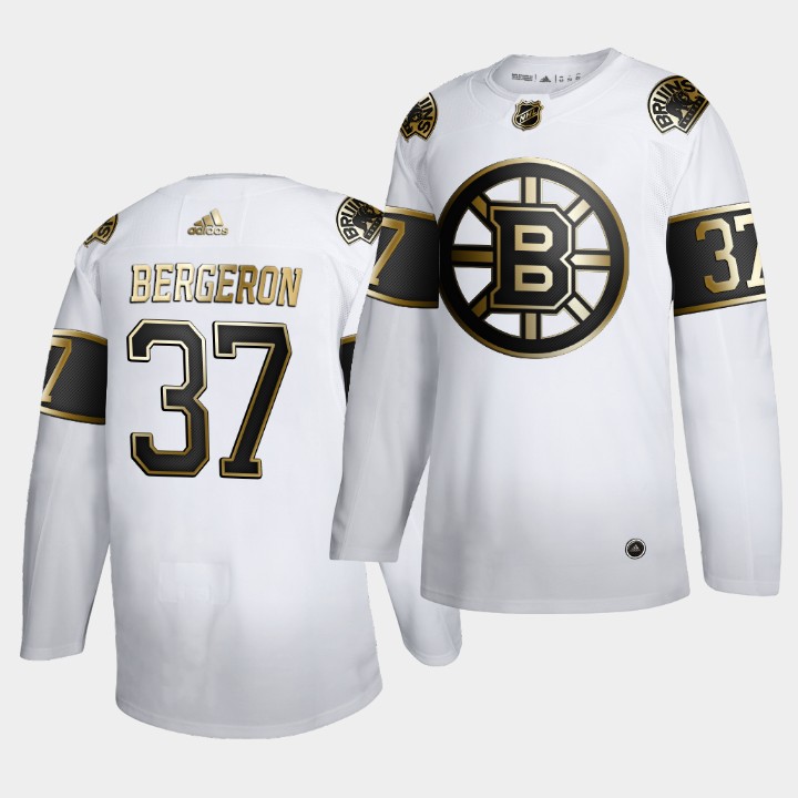 Boston Bruins Patrice Bergeron Golden Edition White Limited Jersey Boston Bruins Patrice Bergeron Golden Edition White Limited Jersey