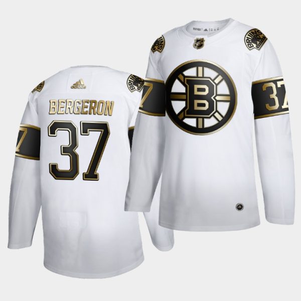 Boston Bruins Patrice Bergeron Golden Edition White Limited Jersey Boston Bruins Patrice Bergeron Golden Edition White Limited Jersey