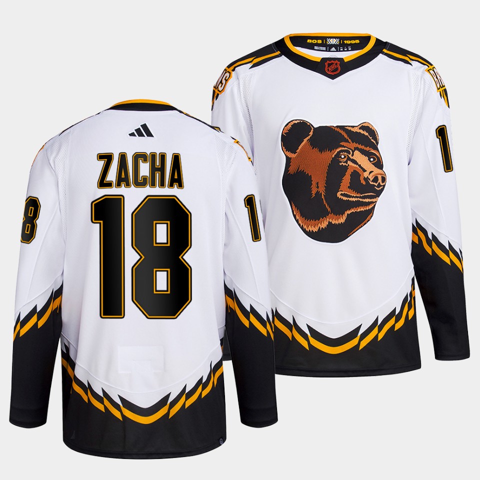 Boston Bruins Pavel Zacha 2022 Reverse Retro 2.0 White Primegreen Jersey Boston Bruins Pavel Zacha 2022 Reverse Retro 2.0 White Primegreen Jersey