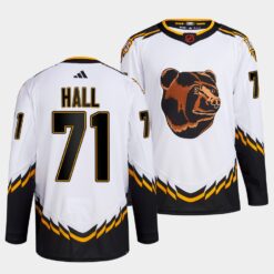 Boston Bruins Taylor Hall 2022 Reverse Retro 2.0 White Primegreen Jersey