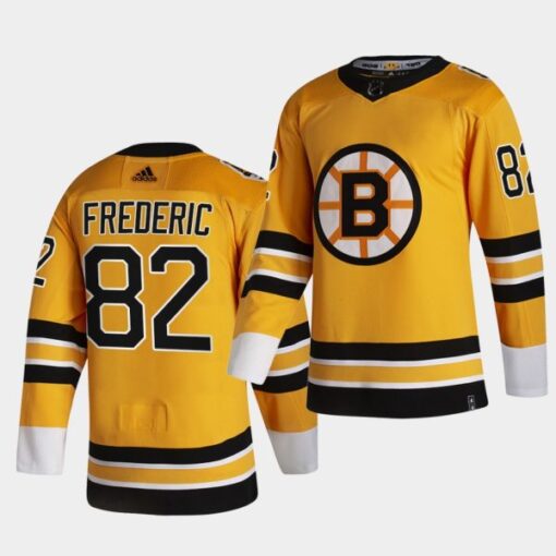 Boston Bruins Trent Frederic 2021 Reverse Retro Gold Authentic Jersey