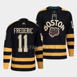 Boston Bruins Trent Frederic 2023 Winter Classic Black Primegreen Jersey