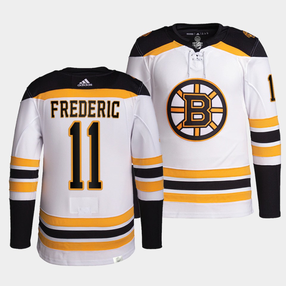 Boston Bruins Trent Frederic Away White Jersey Boston Bruins Trent Frederic Away White Jersey