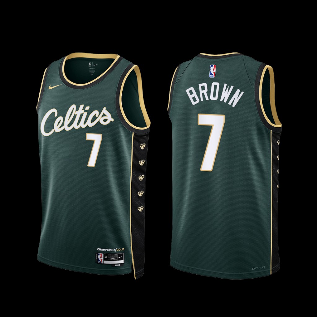 Boston Celtics Jaylen Brown 2022-23 City Edition Jersey Green Boston Celtics Jaylen Brown 2022-23 City Edition Jersey Green
