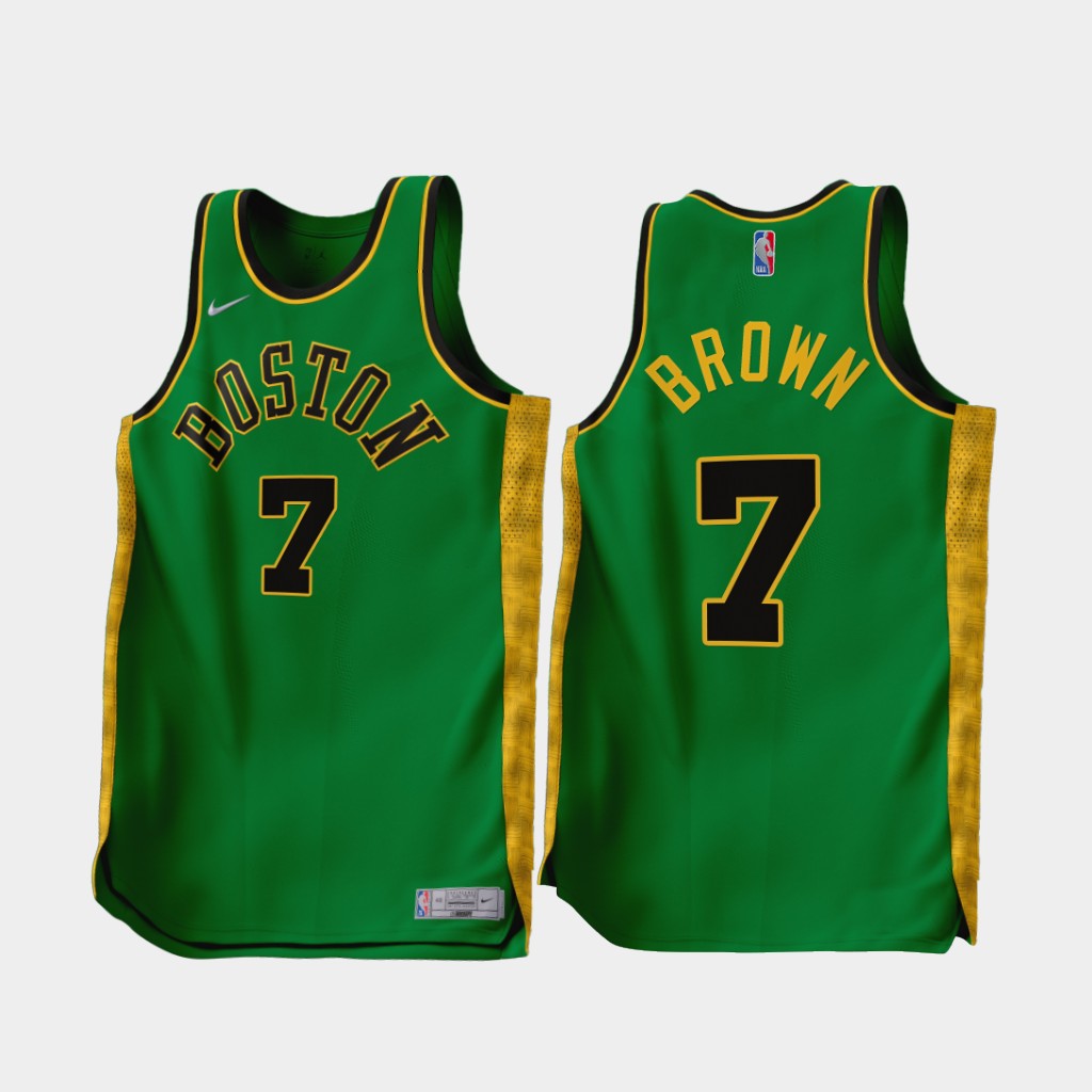 Boston Celtics Jaylen Brown 2022-23 Earned Edition Jersey Green Boston Celtics Jaylen Brown 2022-23 Earned Edition Jersey Green