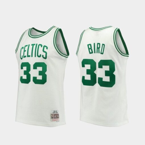 Boston Celtics Larry Bird White 1985-86 Throwback Jersey