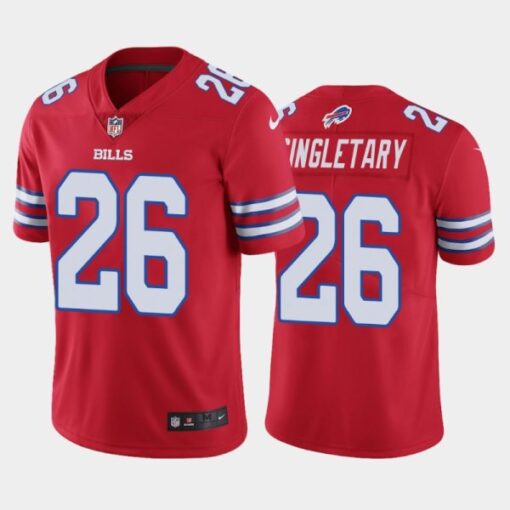 Buffalo Bills Devin Singletary Red Color Rush Limited Jersey
