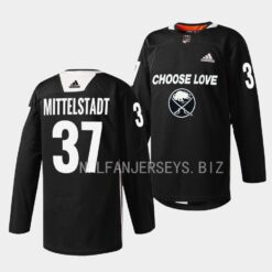 Buffalo Sabres Casey Mittelstadt 2023 Choose Love Night Black Jersey