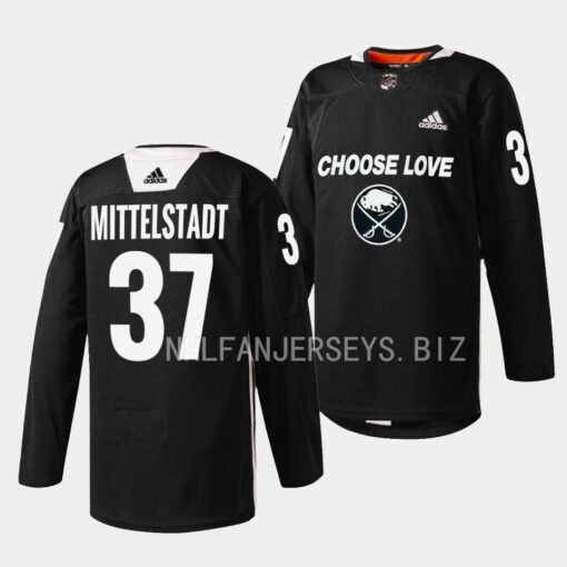 Buffalo Sabres Casey Mittelstadt 2023 Choose Love Night Black Jersey