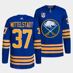Buffalo Sabres Casey Mittelstadt Honor Rick Jeanneret patch Royal Jersey